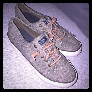 Sperry Tweed Topsiders. Size 8